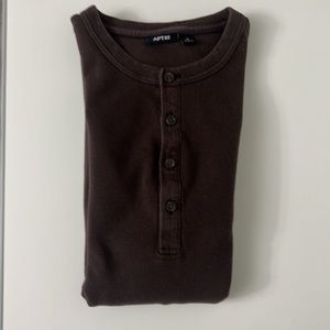 Chocolate brown Henley by Apt 9